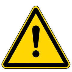 Yellow triangle with a black exclamation point, signifying caution or warning