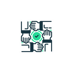 Team Bonding line icon. Universal creative premium symbol. Vector sign icon logo template. Vector illustration