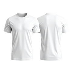 Blank white t-shirt, front and back views,  showing a plain, simple design