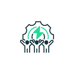 Empowered Team line icon. Universal creative premium symbol. Vector sign icon logo template. Vector illustration