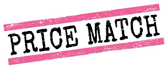 PRICE MATCH text on pink-black grungy lines stamp sign.