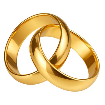 A pair of gold wedding rings