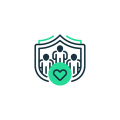 Insurance Shield line icon. Universal creative premium symbol. Vector sign icon logo template. Vector illustration