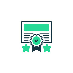 Fototapeta premium Achievement Certificate line icon. Universal creative premium symbol. Vector sign icon logo template. Vector illustration