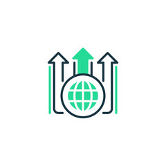 Website Traffic Growth line icon. Universal creative premium symbol. Vector sign icon logo template. Vector illustration