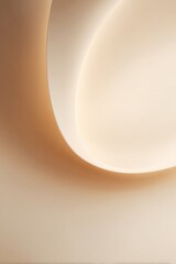 Curved Matte Pastel Shape on Smooth Ivory Surface