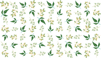 Tropical seamless pattern featuring hibiscus blooms and monstera foliage. Ideal for textile prints, wallpapers, wrapping paper,