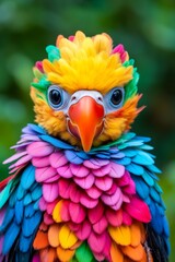 Obraz premium A colorful parrot with bright feathers on its head