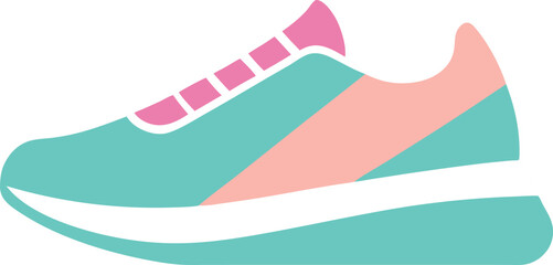 Pastel Sneaker Graphic – Minimal Flat Workout Symbol