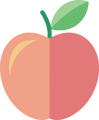 Apple Icon Flat Pastel Vector for Healthy Food UI
