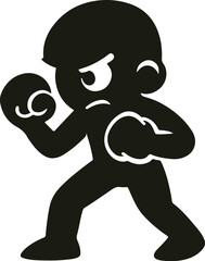 Silhouetted Valor: The Boxer’s Resolve