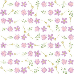 Tropical seamless pattern featuring hibiscus blooms and monstera foliage. Ideal for textile prints, wallpapers, wrapping paper,