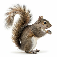 Obraz premium A playful cartoon squirrel with a fluffy tail, wide eyes, and a cheeky grin, bursting with energy and woodland charm.