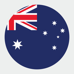 National flag of Australia country circular design with grey background 