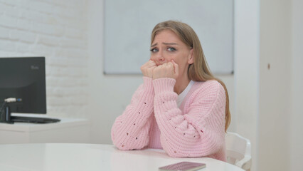 Creative Young Woman with Headache and Tension
