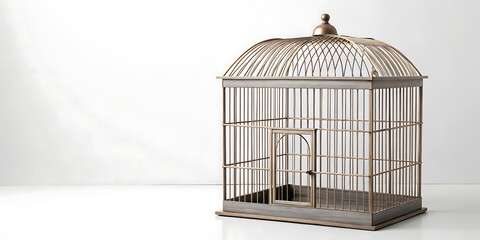 vintage birdcage isolated on white