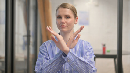 Portrait of Rejecting Creative Young Woman