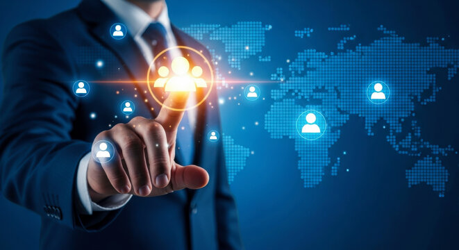 Global network connection business technology connection teamwork communication partnership digital world