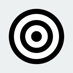Target icon isolated on grey background. Business aim and target focus symbol