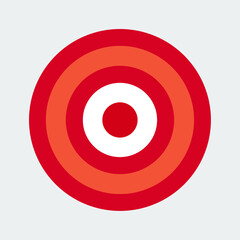 Simple circle target template. Bullseye target.