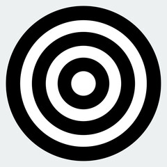 Target icon isolated on grey background. Business aim and target focus symbol