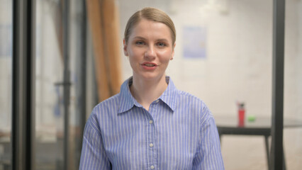 Webcam View of Creative Young Woman Doing Video Chat