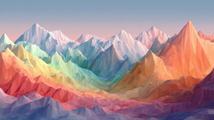 Obraz premium Abstract Mountain Landscape with Polygonal Style