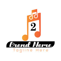 Company logo design with a modern vector illustration of a business symbol icon, perfect for web and new technology concepts music 2 logo Design