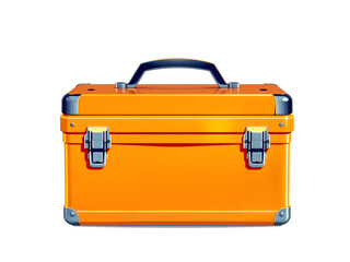 Compact orange toolbox illustration, perfect for tools, mechanics, and workshop themes. Generative AI