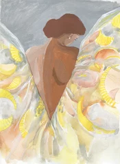 abstract woman portrait. watercolor painting. illustration © Anna Ismagilova