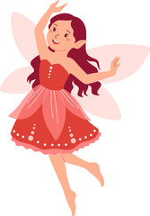 Red Fairy Girl Flying

