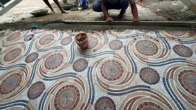 Measuring Floor Gaps And Fixing Tiles Accurately.
