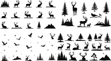 Collection of diverse black vector sport and people silhouettes