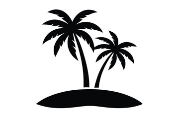 palm tree island vector icon