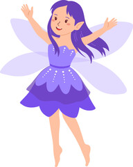 Naklejka premium Purple Fairy Girl