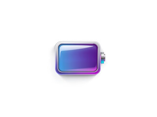 Purple gradient battery illustration, suitable for energy, power, and futuristic technology designs. Generative AI