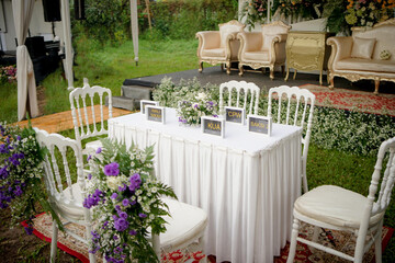 wedding table with flowers