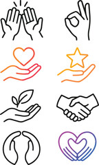 Obraz premium Gesture Harmony Grid – Visual Language of Shared Values