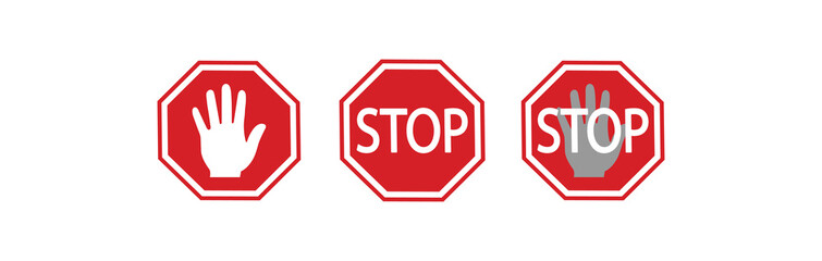 Stop traffic sign, red vector illustration 