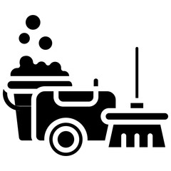 medical facility cleaning glyph icon