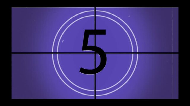 old film countdown 5 4 3 2 1 Start intro background 