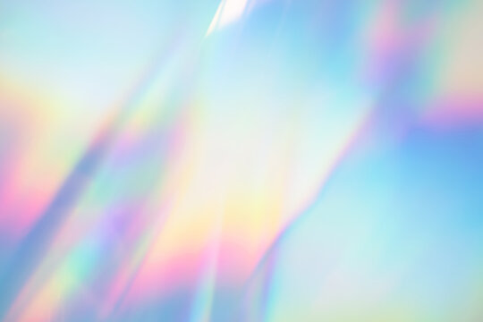 Abstract multicolor light texture overlay effect. Holographic rainbow background.