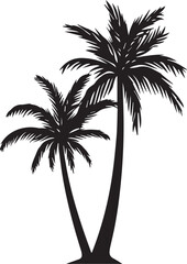 Obraz premium Two Tropical Palm Trees Silhouette