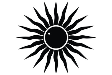 summer sun with rays vector icon