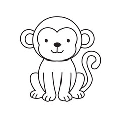 Fototapeta premium Monkey Doodle Isolated on White Background