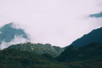 mountain landscape with clouds