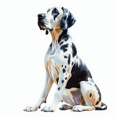 Great Dane Portrait, Isolated on White Background