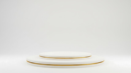 two step podium on a white background