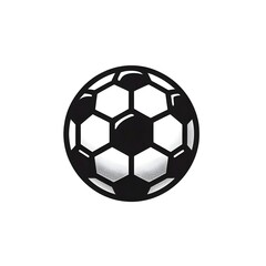 Naklejka premium Classic football icon in black and white pattern drawn in flat vector style on clean white background for sports theme