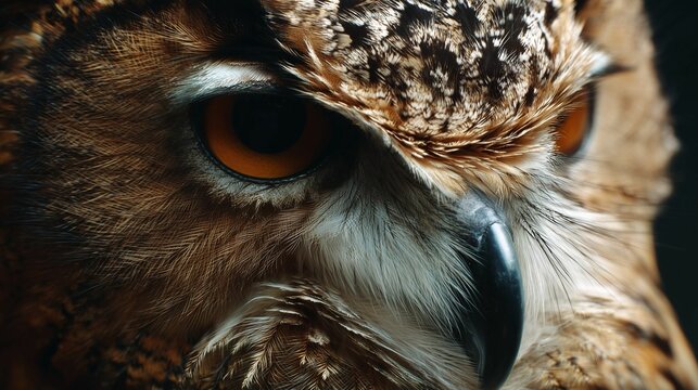 AI-generated illustration of an owl's intense gaze